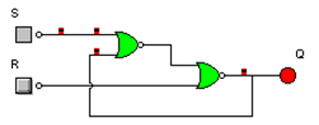 Implementación circuito R-S