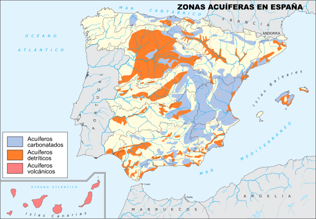 Zonas acuíferas en España Zonas acuíferas en España