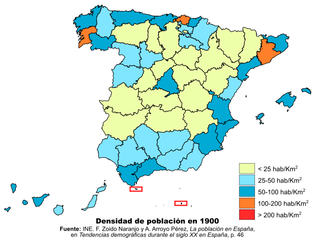 Densidad de población en 1900 Densidad de población en 1900