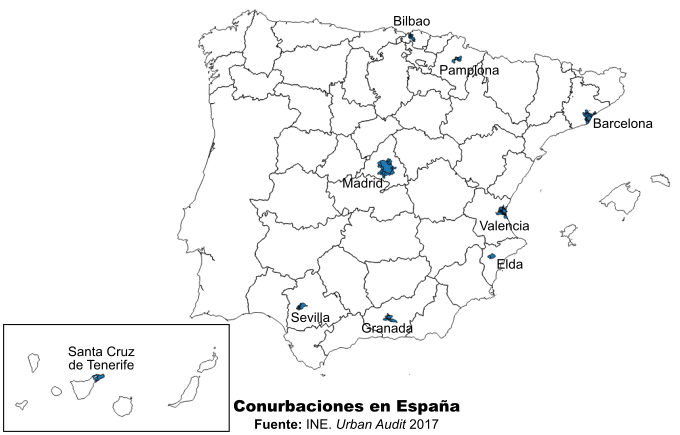 Conurbaciones en España Conurbaciones en España