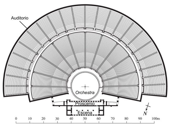 Plano del teatro de Epidauro Plano del teatro de Epidauro