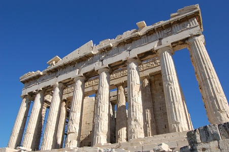 Partenón: fachada dórica y friso jónico Partenón: fachada dórica y friso jónico