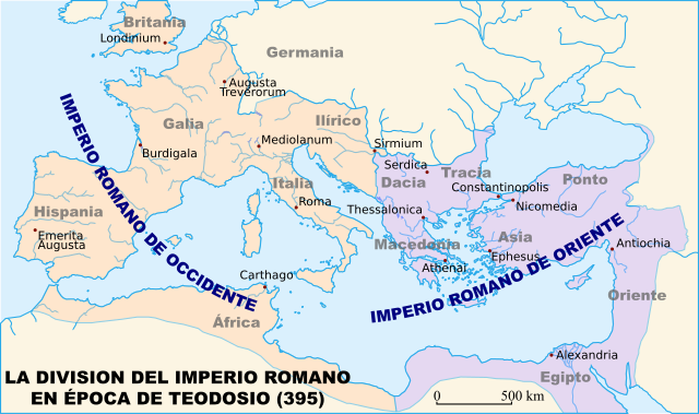 División del Imperio por Teodosio División del Imperio por Teodosio