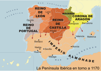 La Península Ibérica en 1170 La Península Ibérica en 1170